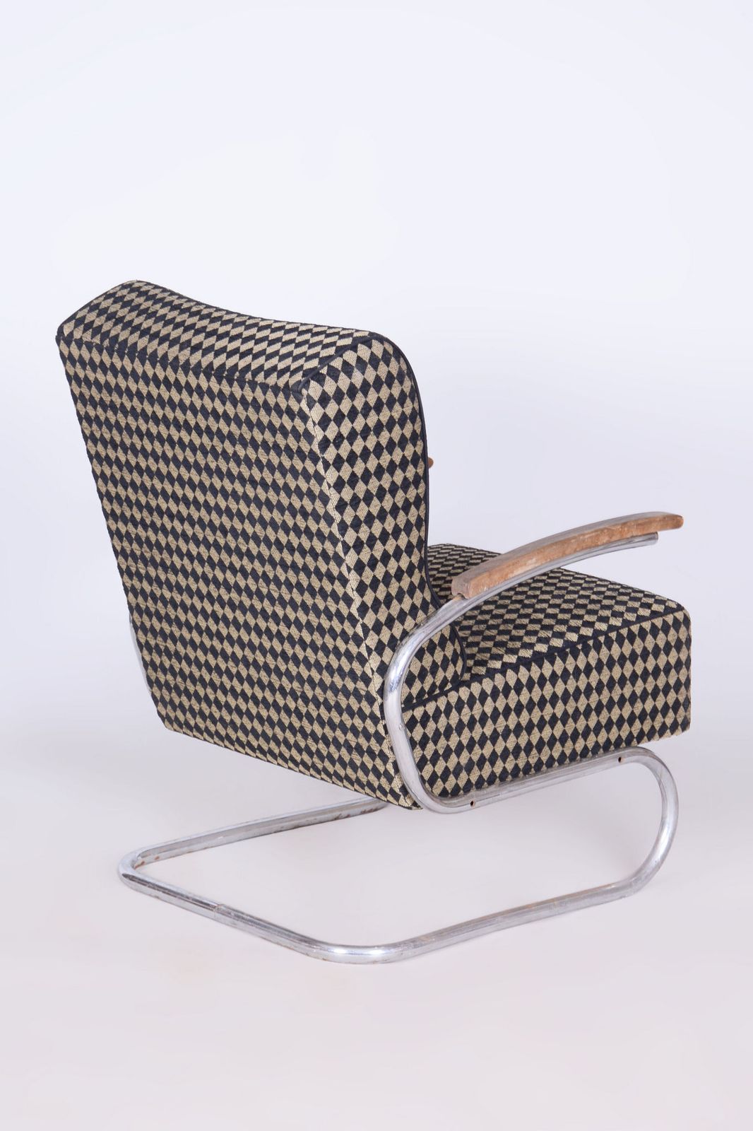 Restored Bauhaus Armchair, By Vichr A Spol., Chrome, Steel, Germany, 1930s photo furniture
