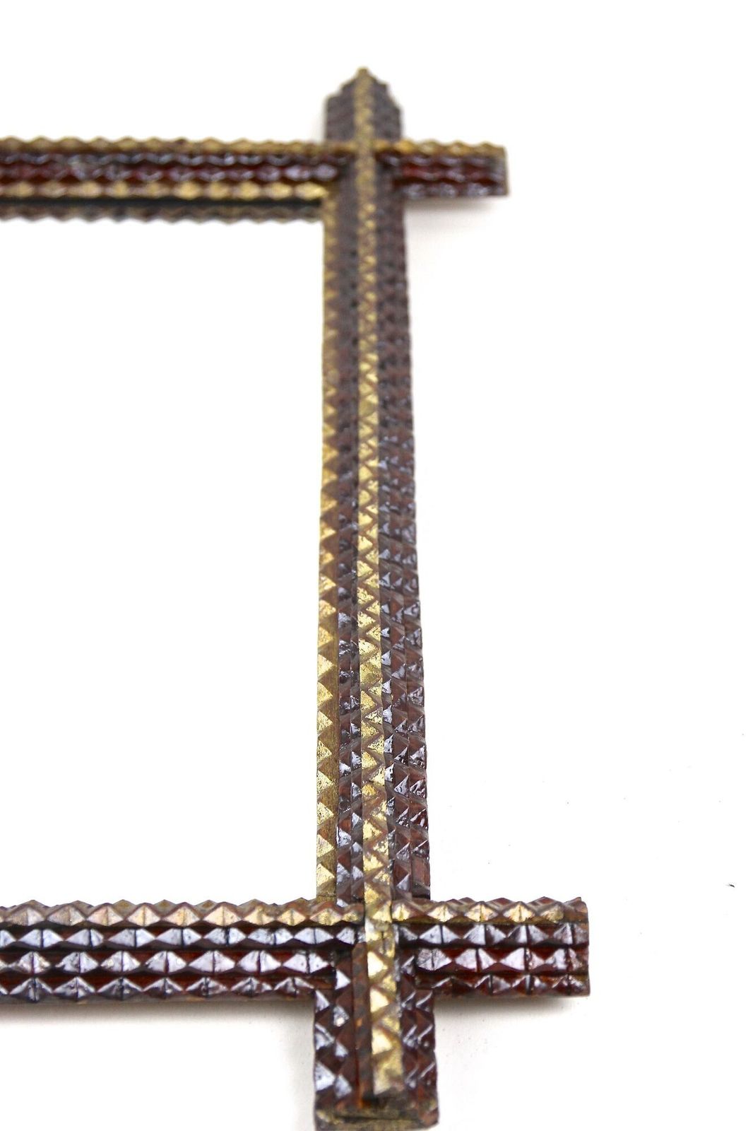 photo for sale Rustic Tramp Art Wall Mirror   Handcarved, Late 19th Century, Austria Ca. 1880