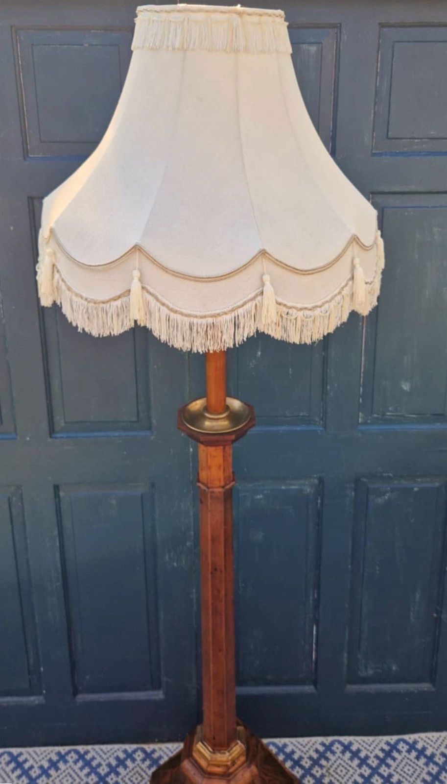 Octagonal Pine Torchere Standard Lamp photo for sale