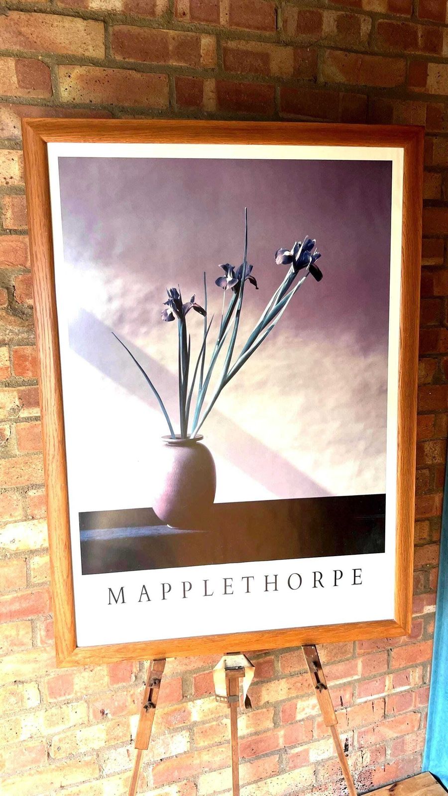 Stunning Large Robert Mapplethorpe Framed Floral Print In Solid Oak Frame