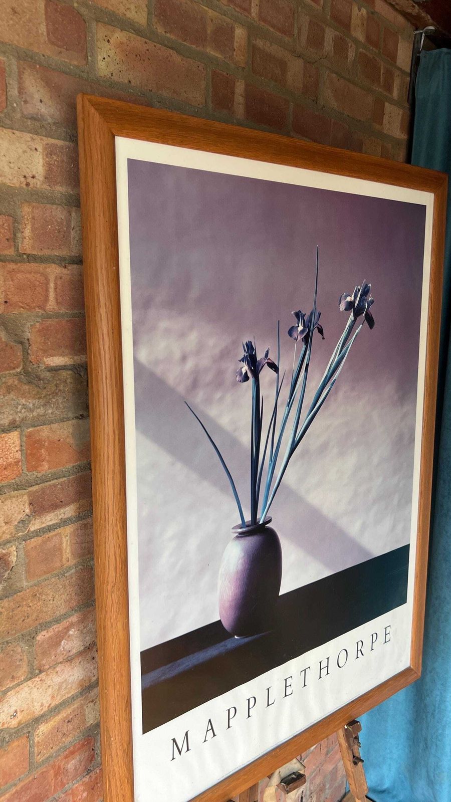 Stunning Large Robert Mapplethorpe Framed Floral Print In Solid Oak Frame photo furniture
