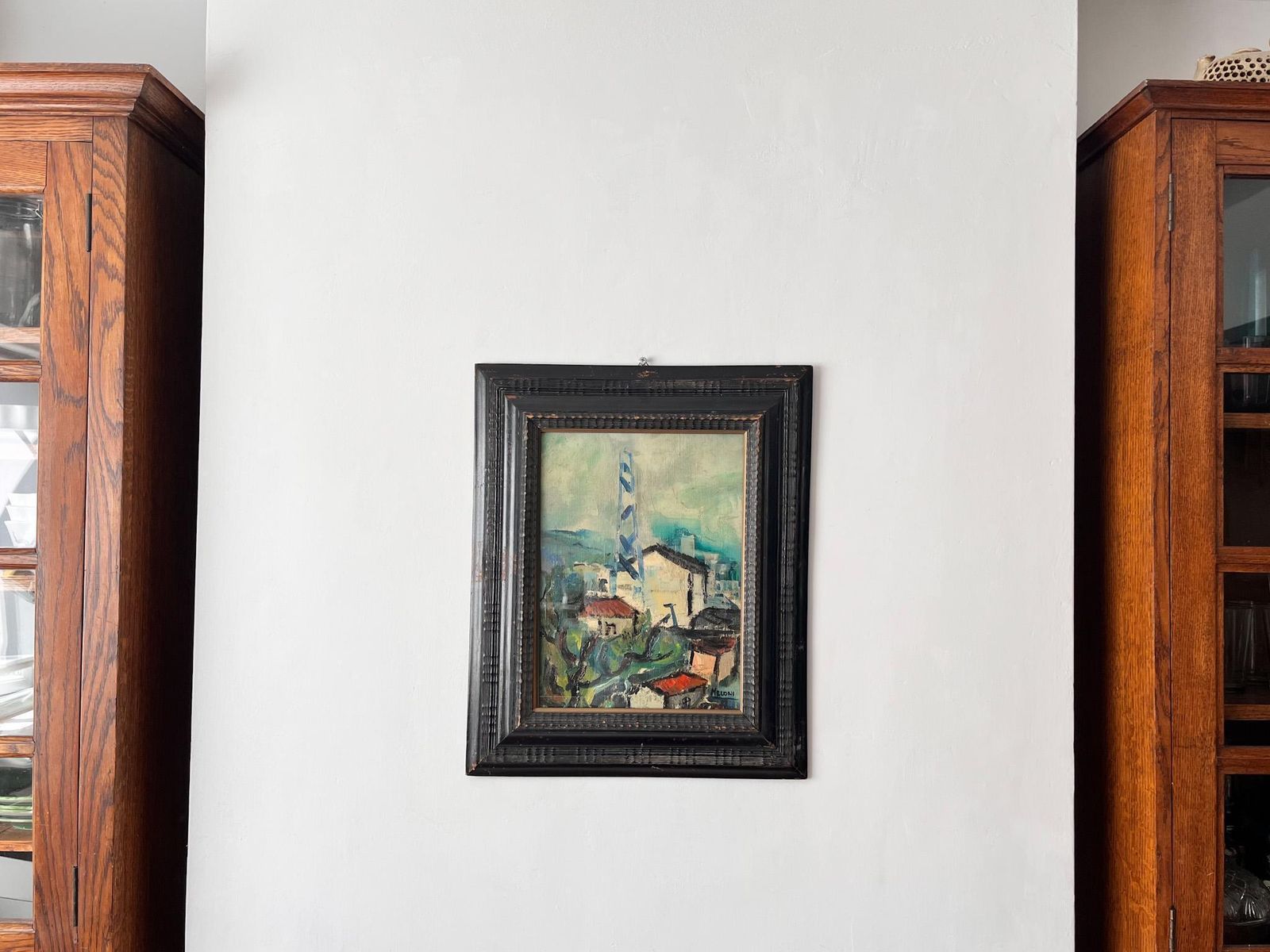 Italian Antique Oil On Canvas Painting Signed Meloni photo furniture