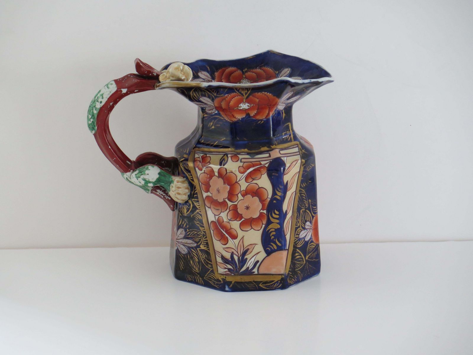 Georgian Masons Ironstone Large Jug Or Pitcher In School House Pattern, Ca 1818 photo furniture