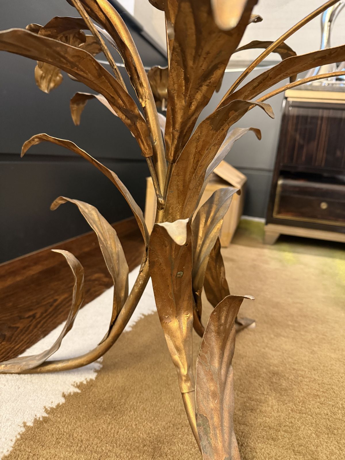 photo furniture Vintage Gilt Metal Coffee Table By Hans Kogl