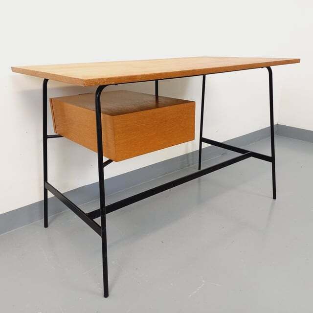 Pierre Paulin Modernist Desk In Oak And Metal photo for sale