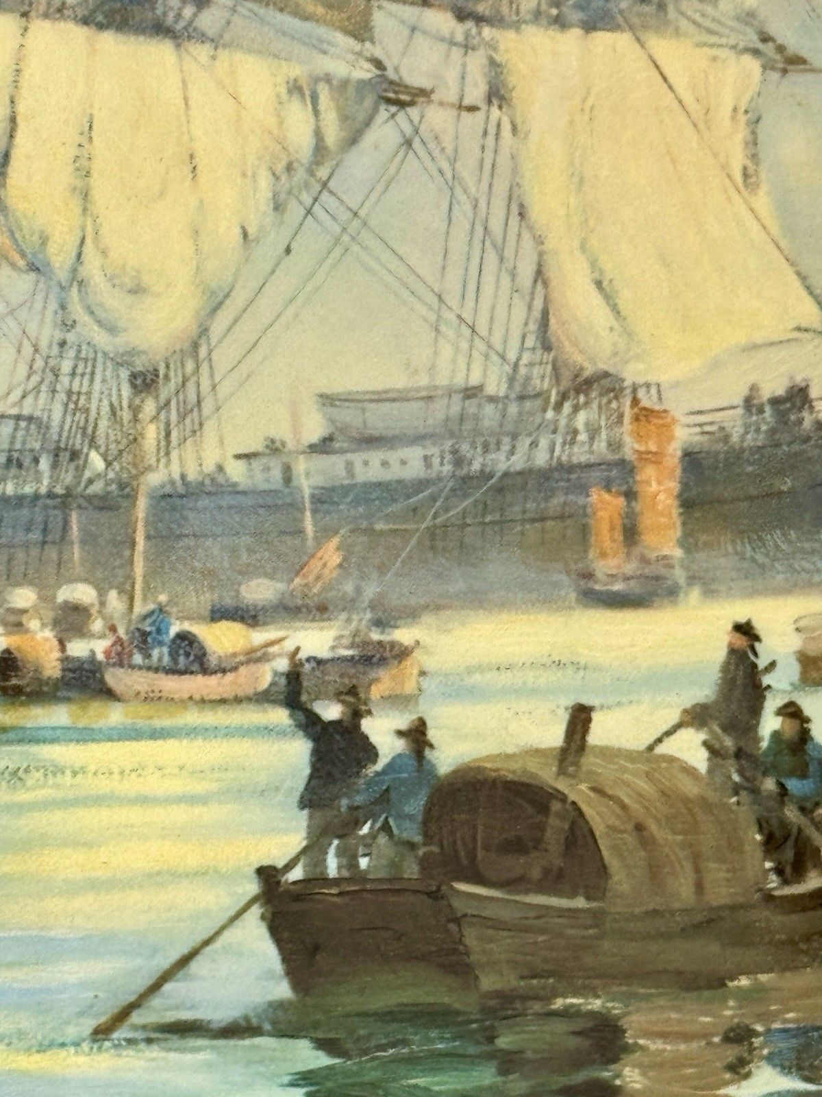 Montague Dawson Nautical Print Titled "The Thermopylae Leaving Foochow." 1962 photo vinterior