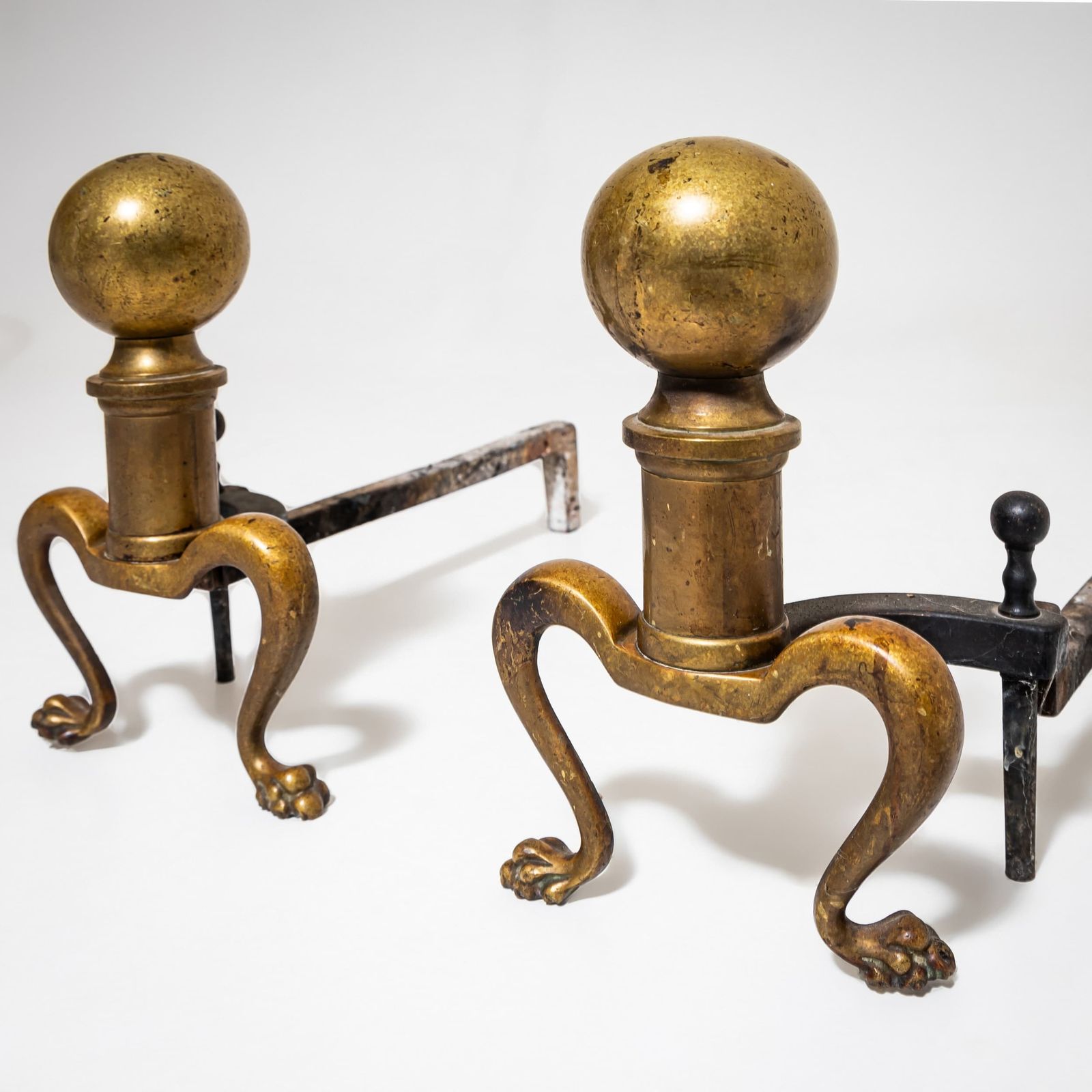Andirons With Fireplace Tools, Late 19th Century photo vinterior