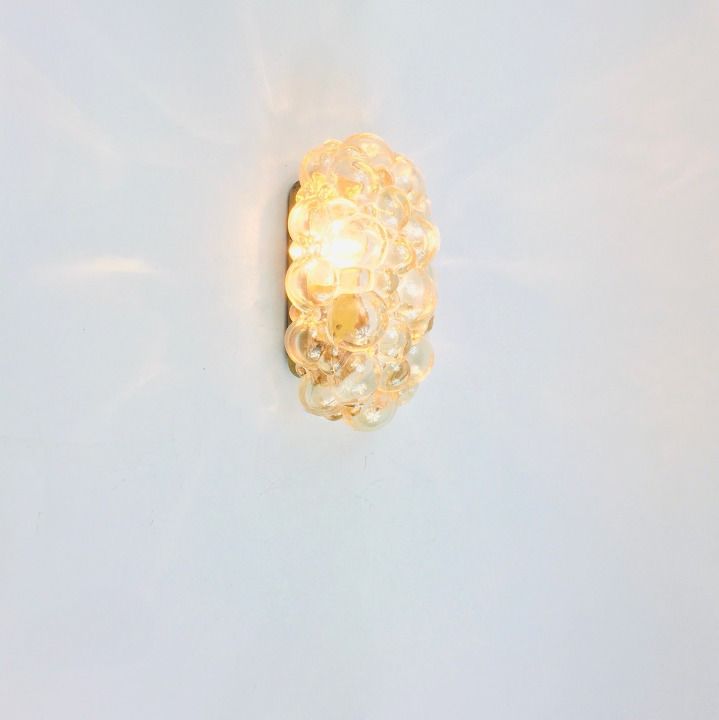 Mid Century Amber Bubble Glass Wall Light By Helena Tynell For Limburg, Germany, 1960s photo 380.0