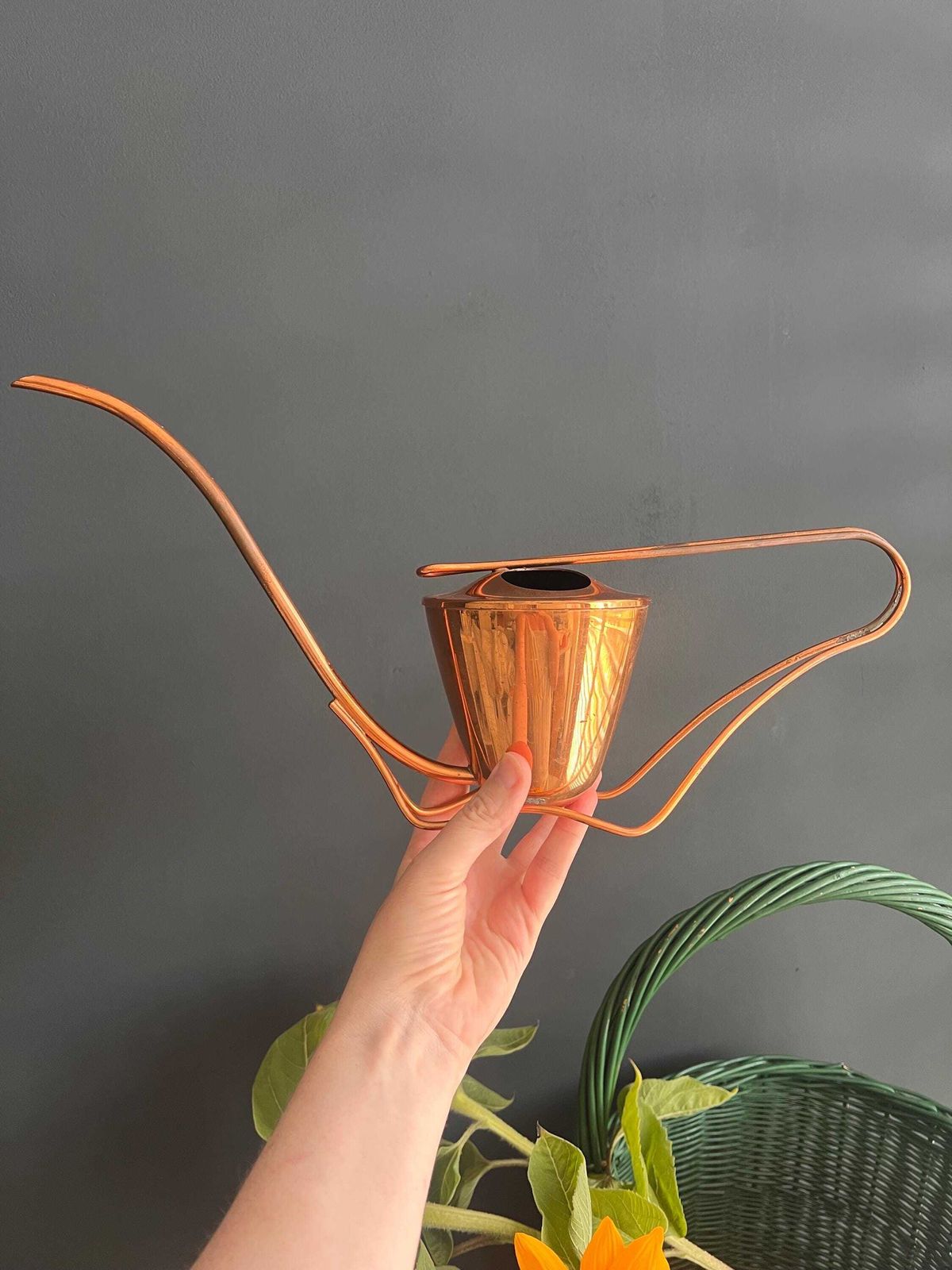 Vintage Sigg Copper Watering Can   Mid Century Modern Swiss Design photo Home Decor