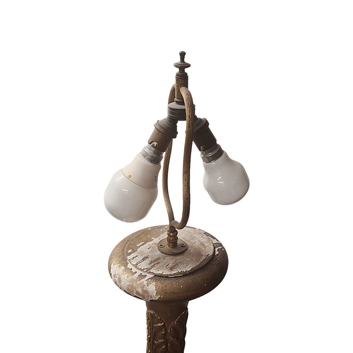 French Classic Louis XVI Style Wooden Floor Lamp, Mid Century photo for sale