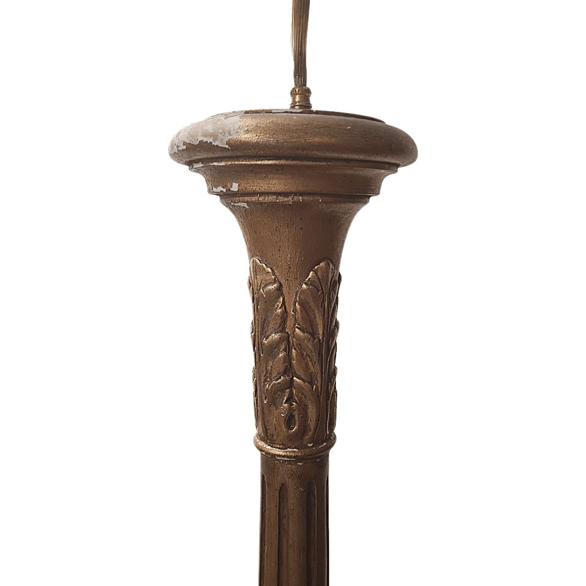 French Classic Louis XVI Style Wooden Floor Lamp, Mid Century photo Lighting