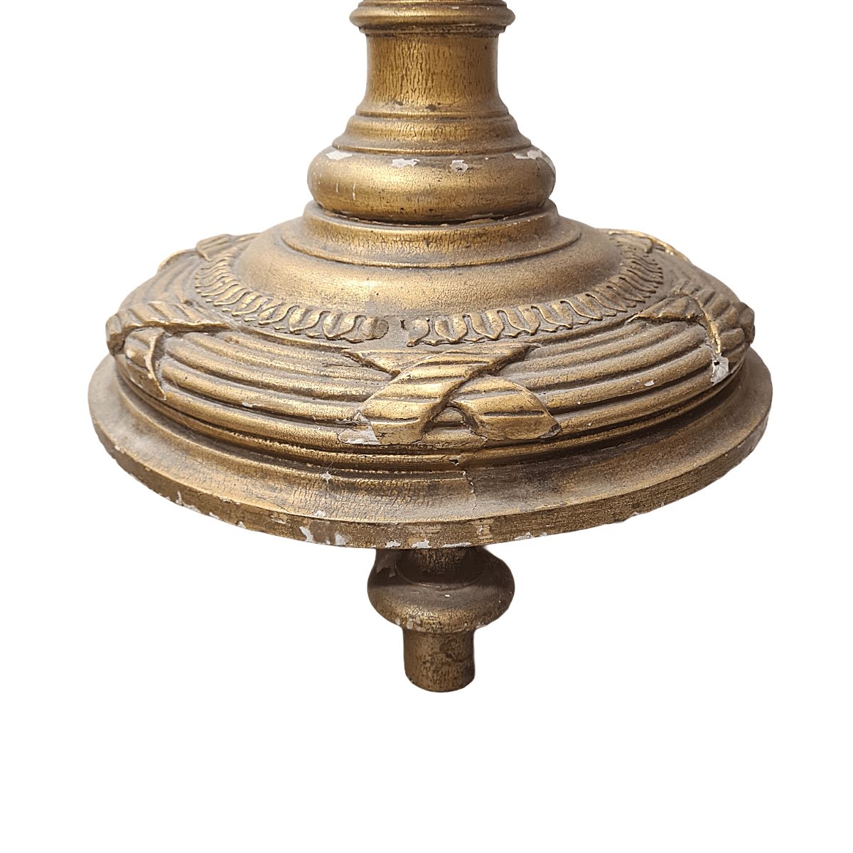 French Classic Louis XVI Style Wooden Floor Lamp, Mid Century photo vintage