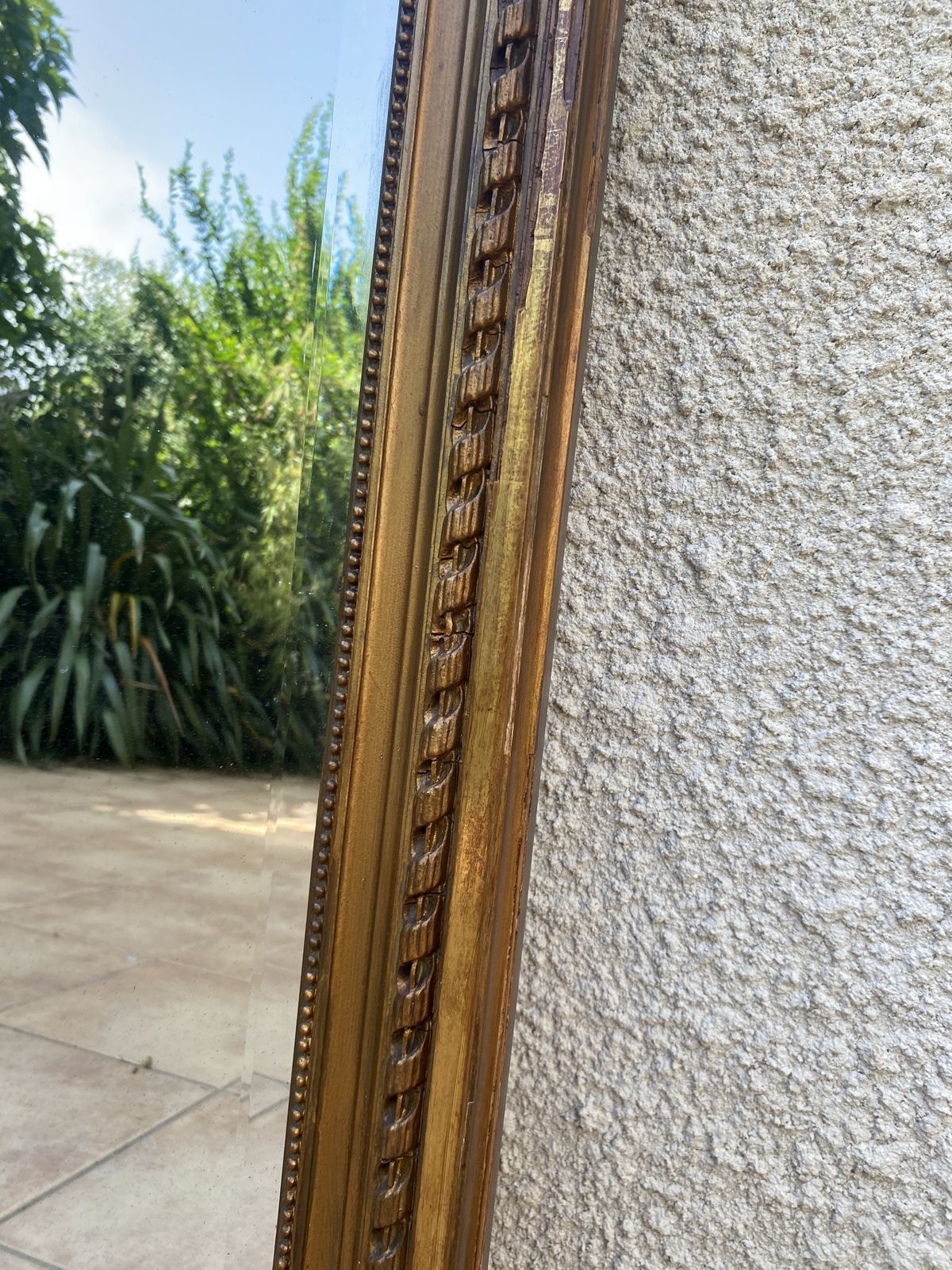 Home Decor Louis XVI Style Mirror In Gilded Wood With Gold Leaf, 74x150cm photo