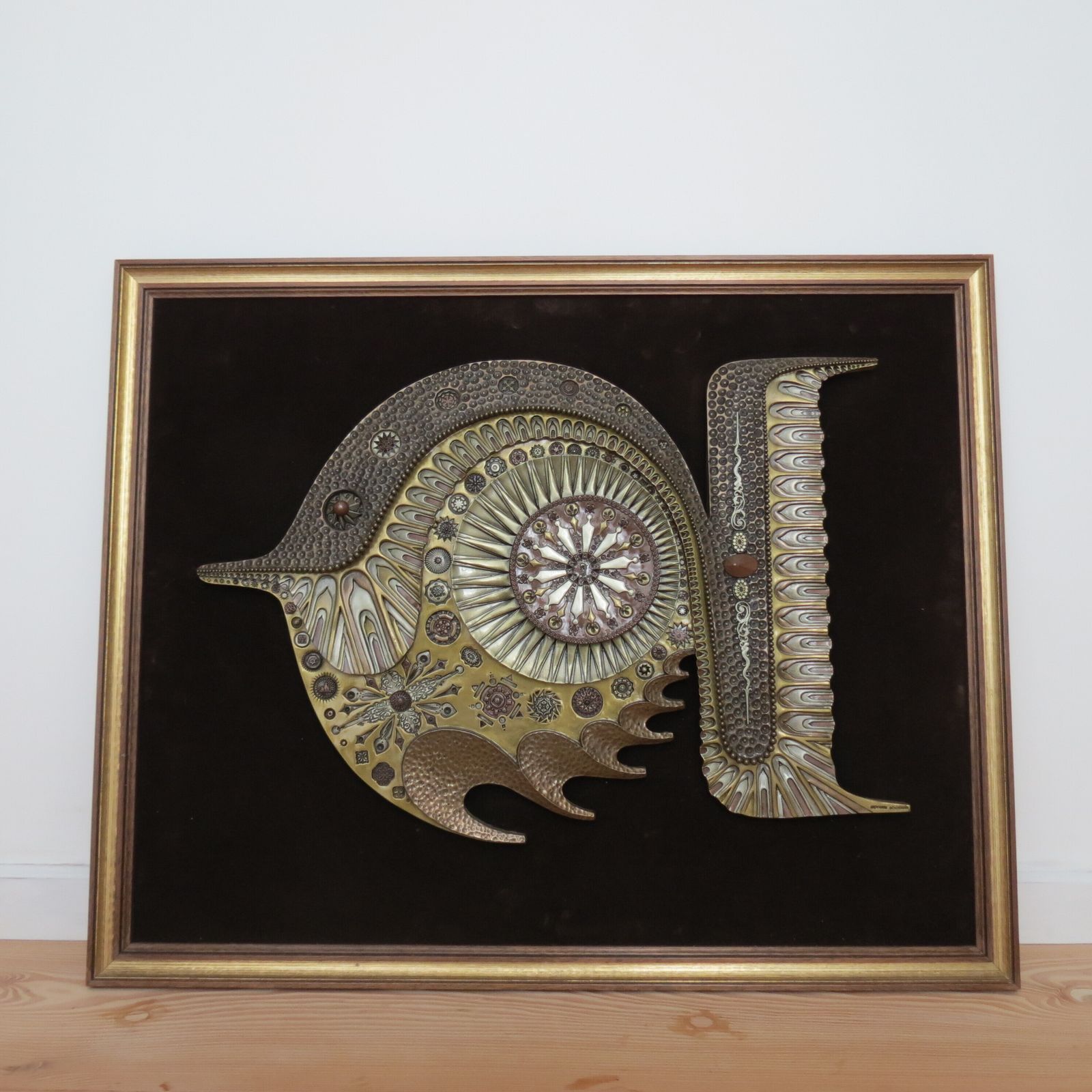photo vinterior Giovanni  Schoeman Brutalist Cold Cast Metal Sculpture Fish Wall Hanging