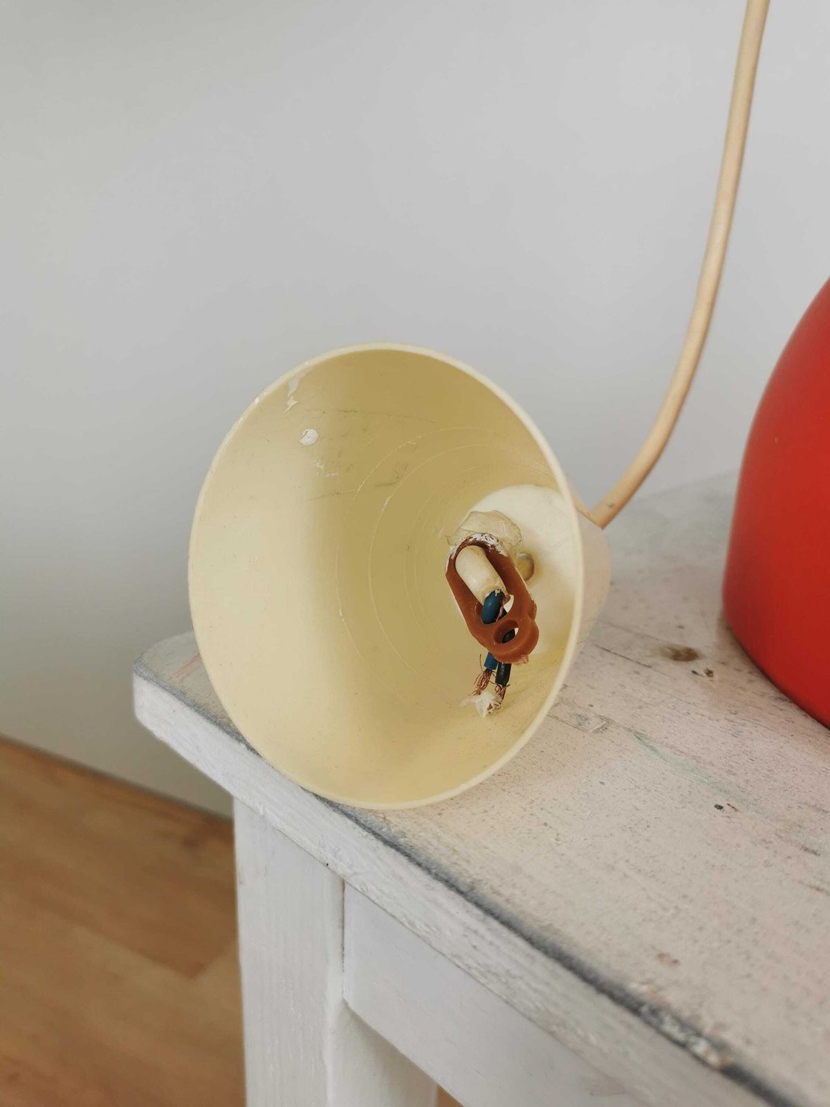 Vintage Orange Pendant Light / Mid Century Chrome Pendant Lamp / 1970s Yugoslavia / Space Age Lamp / Atomic Lamp Ceiling Light photo Lighting