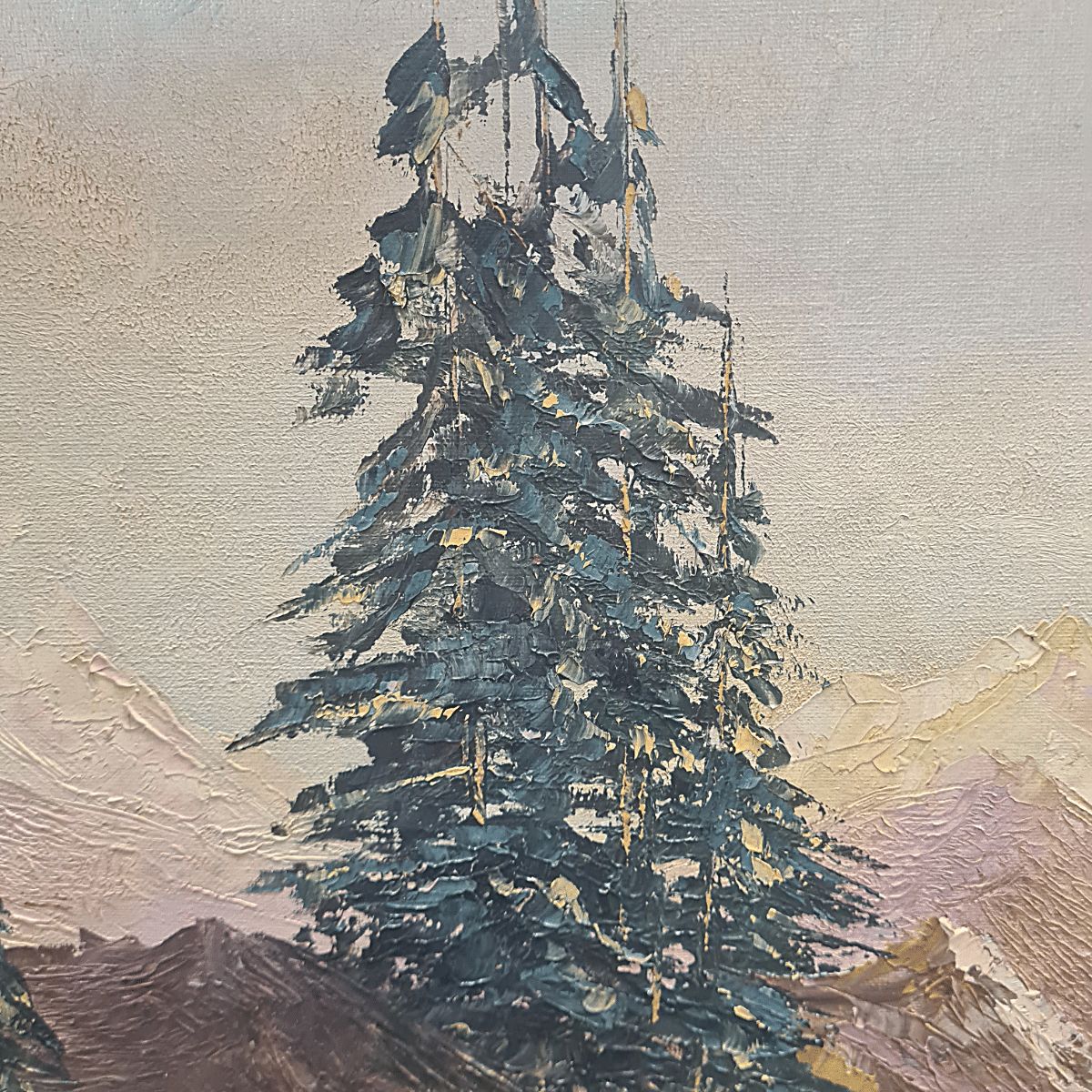 Mountain Landscape Painting By Batoni, Mid Century photo Art
