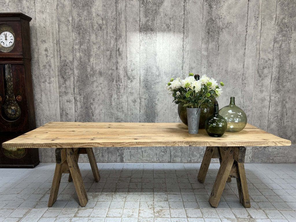 285cm Solid Pine Trestle Dining Table