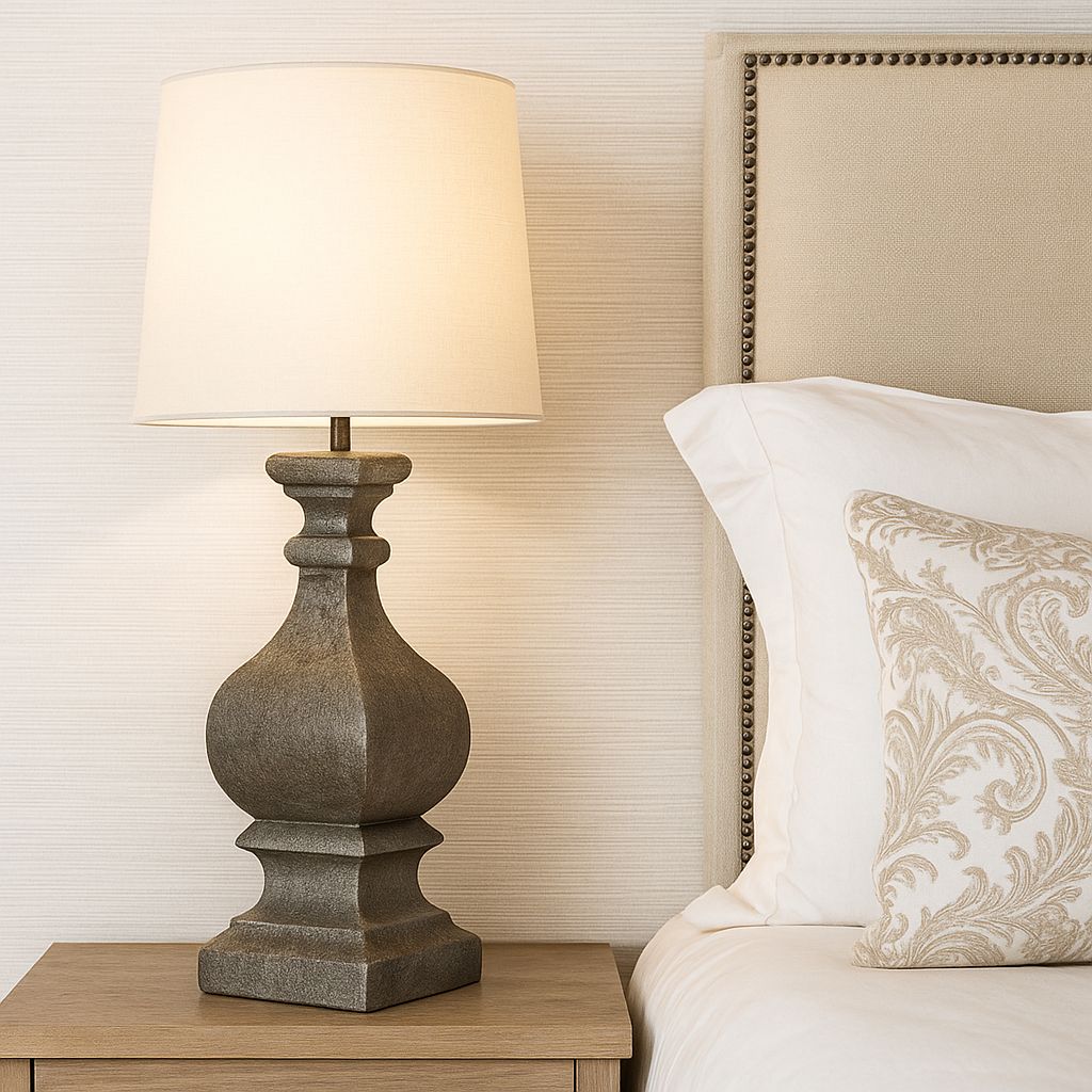 Vintage Brass & Teakwood Electric Lamp Base – 1900s Style Home Décor Accent photo for sale