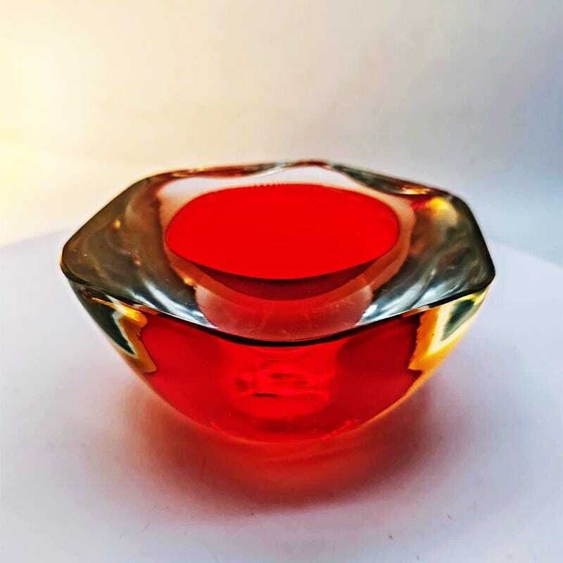 1960s Big Stunning Geode   Ashtray In Murano Glass By Flavio Poli For Seguso. Made In Italy photo for sale