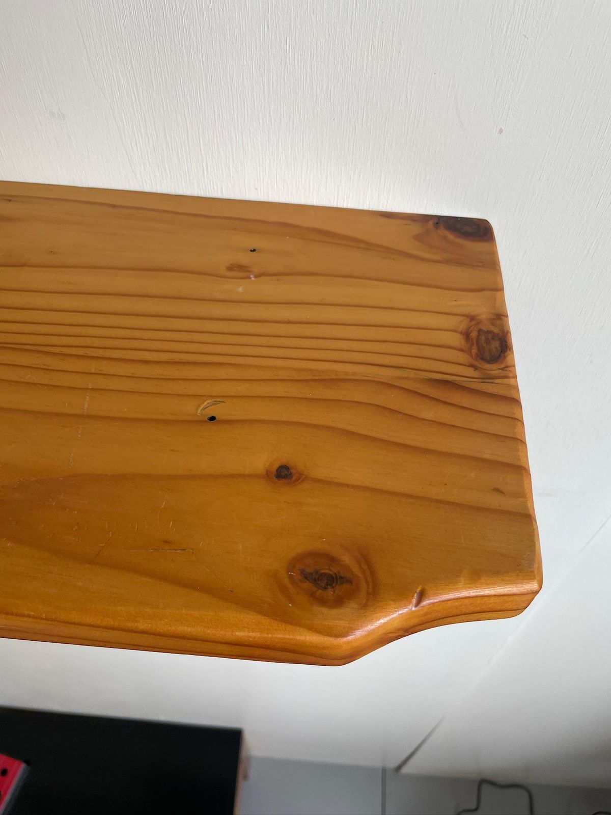 Chunky Vintage Pine Wall Shelf And Supports With Curved Cut Ins 70s 80s photo for sale