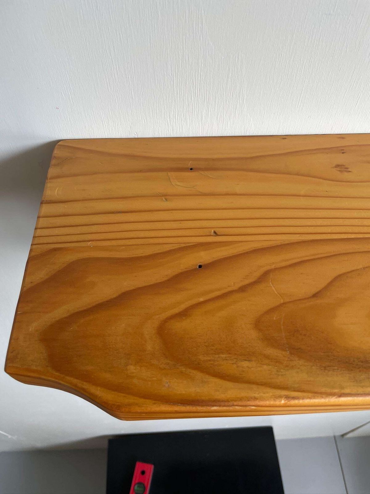 Chunky Vintage Pine Wall Shelf And Supports With Curved Cut Ins 70s 80s photo Furniture