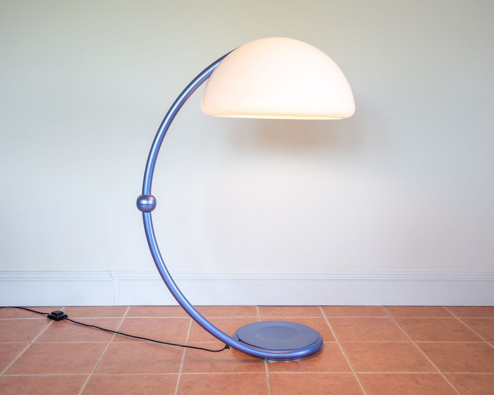 Large Space Age Floor Lamp By Elio Martinelli Serpente Lamp Ferrari Blue Italian Designer Mid Century Mcm Martinelli Luce Adjustable Reading Lamp