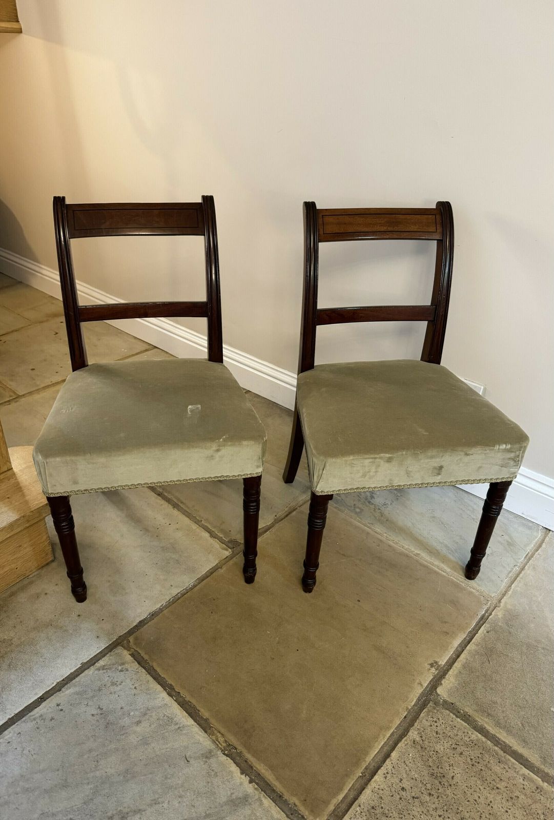 Set Of Six Antique Regency Quality Mahogany Dining Chairs photo vintage