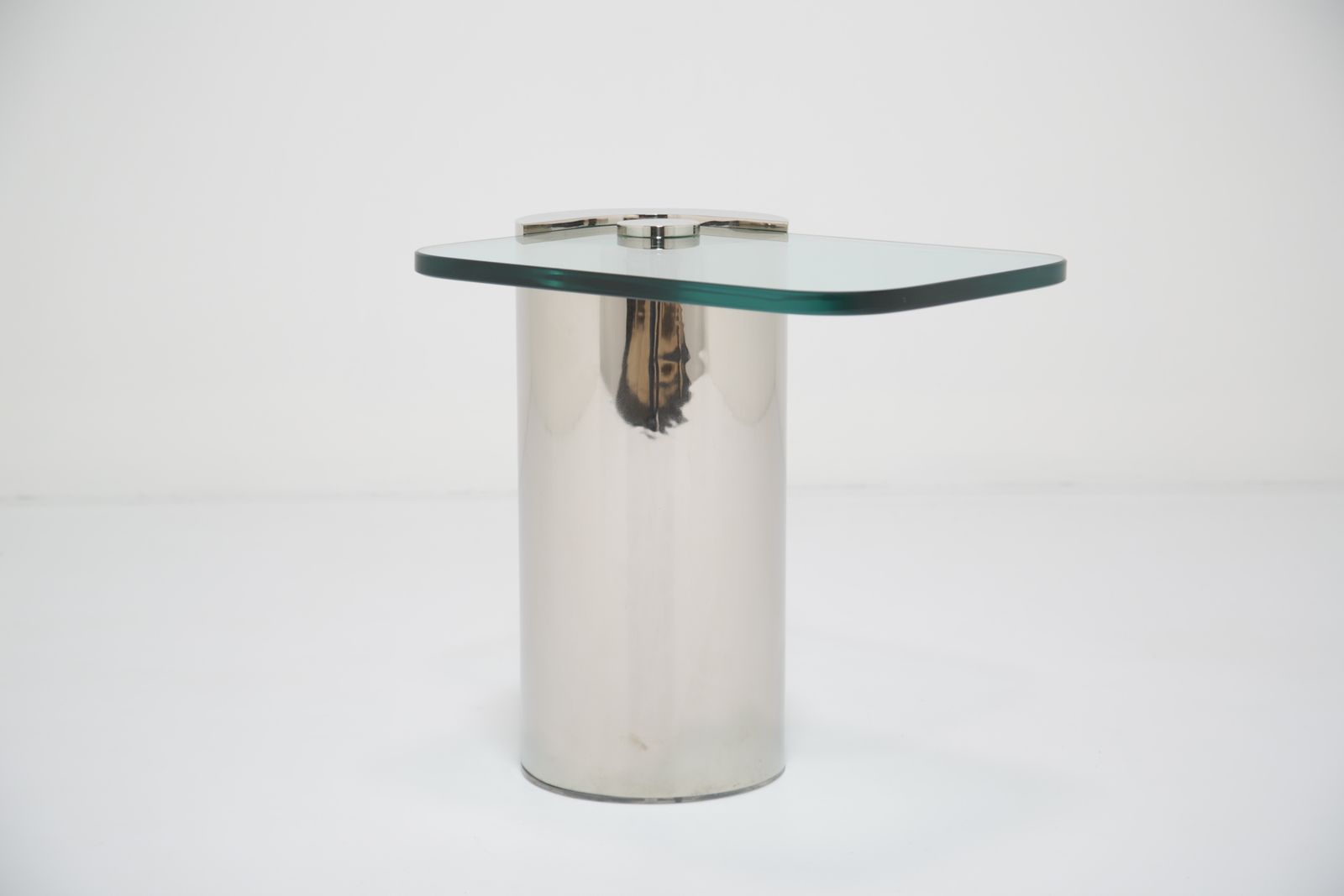 Mid Century Chrome And Glass Cantilever Cocktail Table By Karl Springer, 1970s. photo furniture