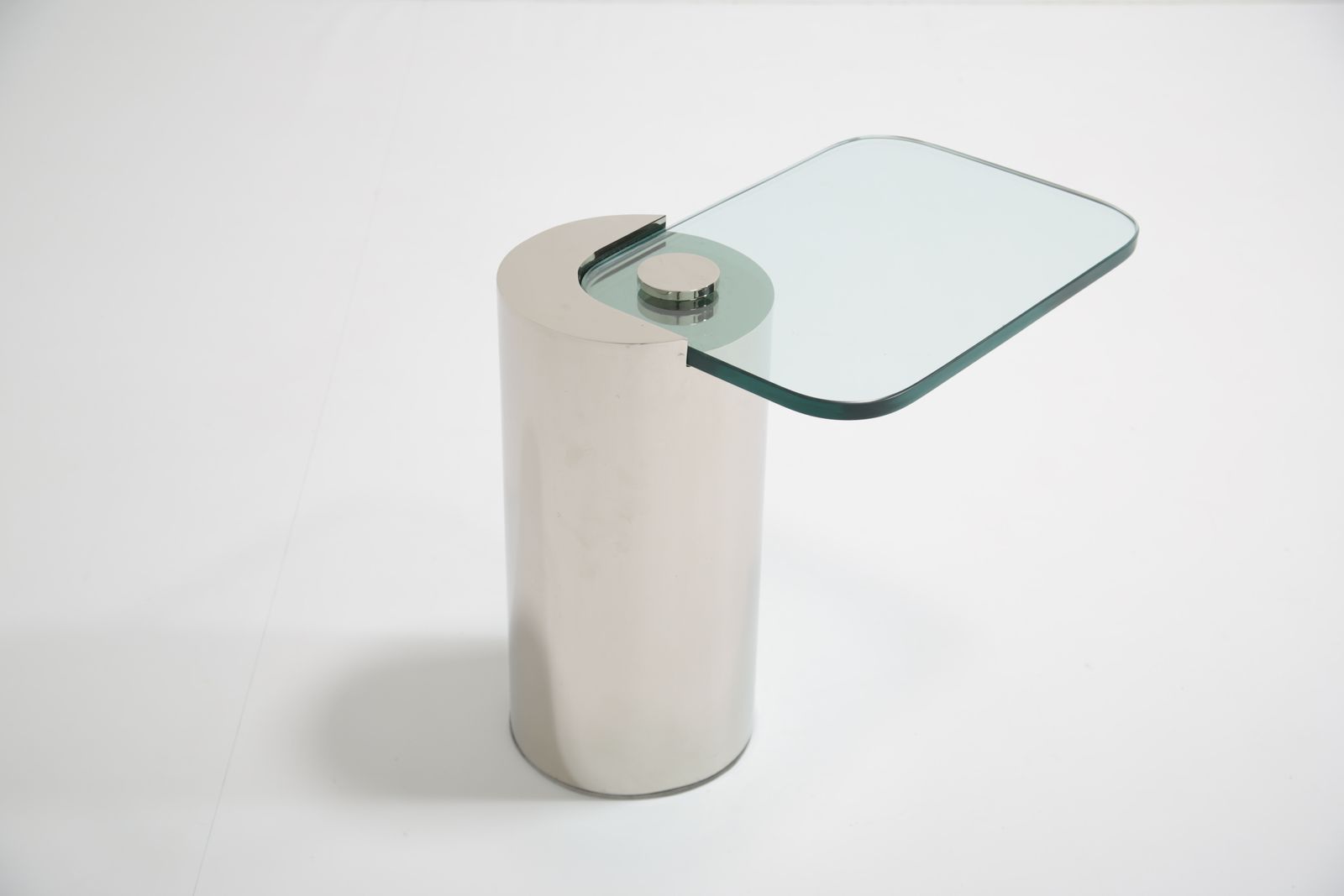 Mid Century Chrome And Glass Cantilever Cocktail Table By Karl Springer, 1970s. photo Furniture