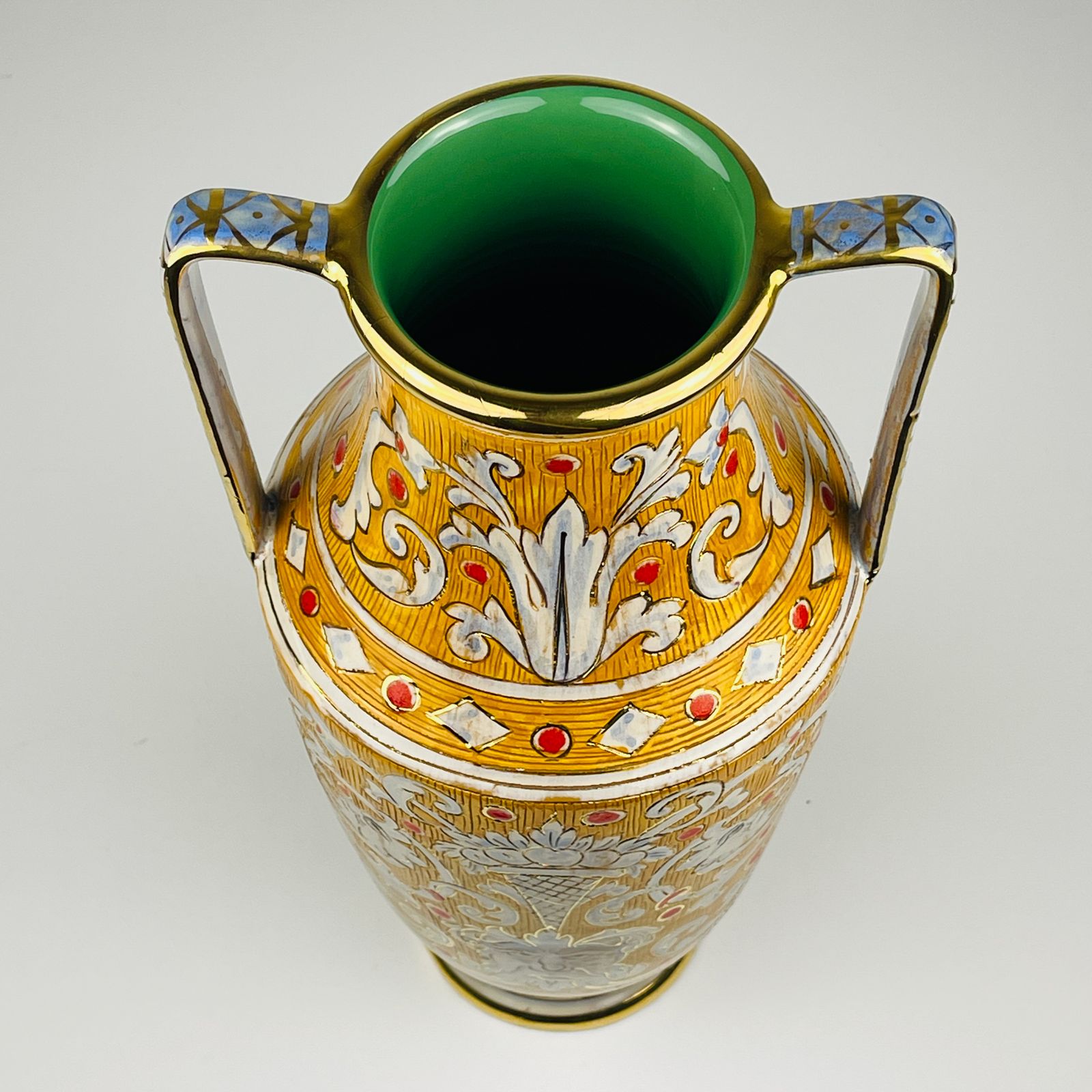 photo buy Antique Ceramic Vase By Serafino Volpi For Deruta, Italy, 1940 50s