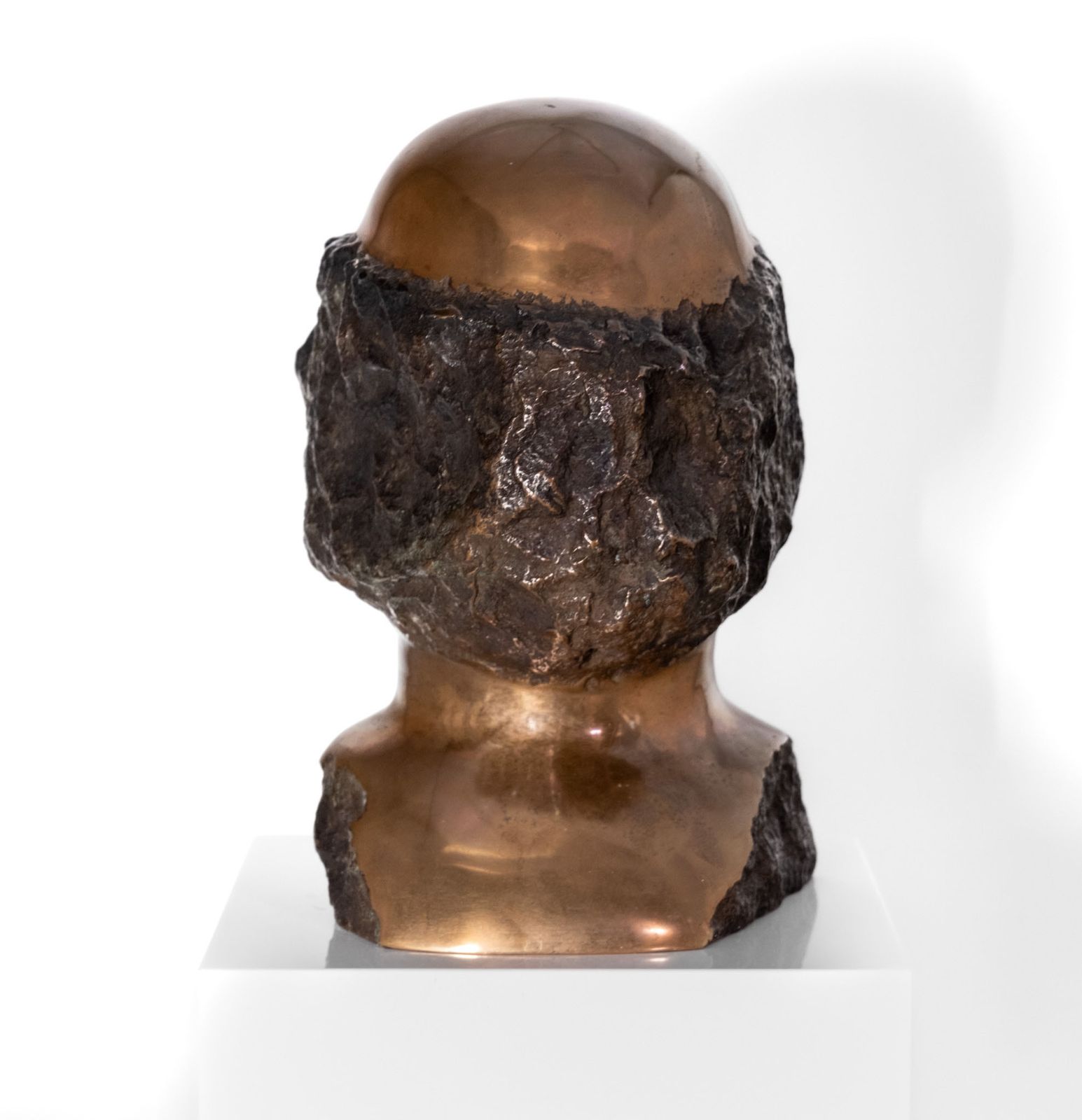 Art Bronze Abstract Head By Wolf Bröll  1993 photo
