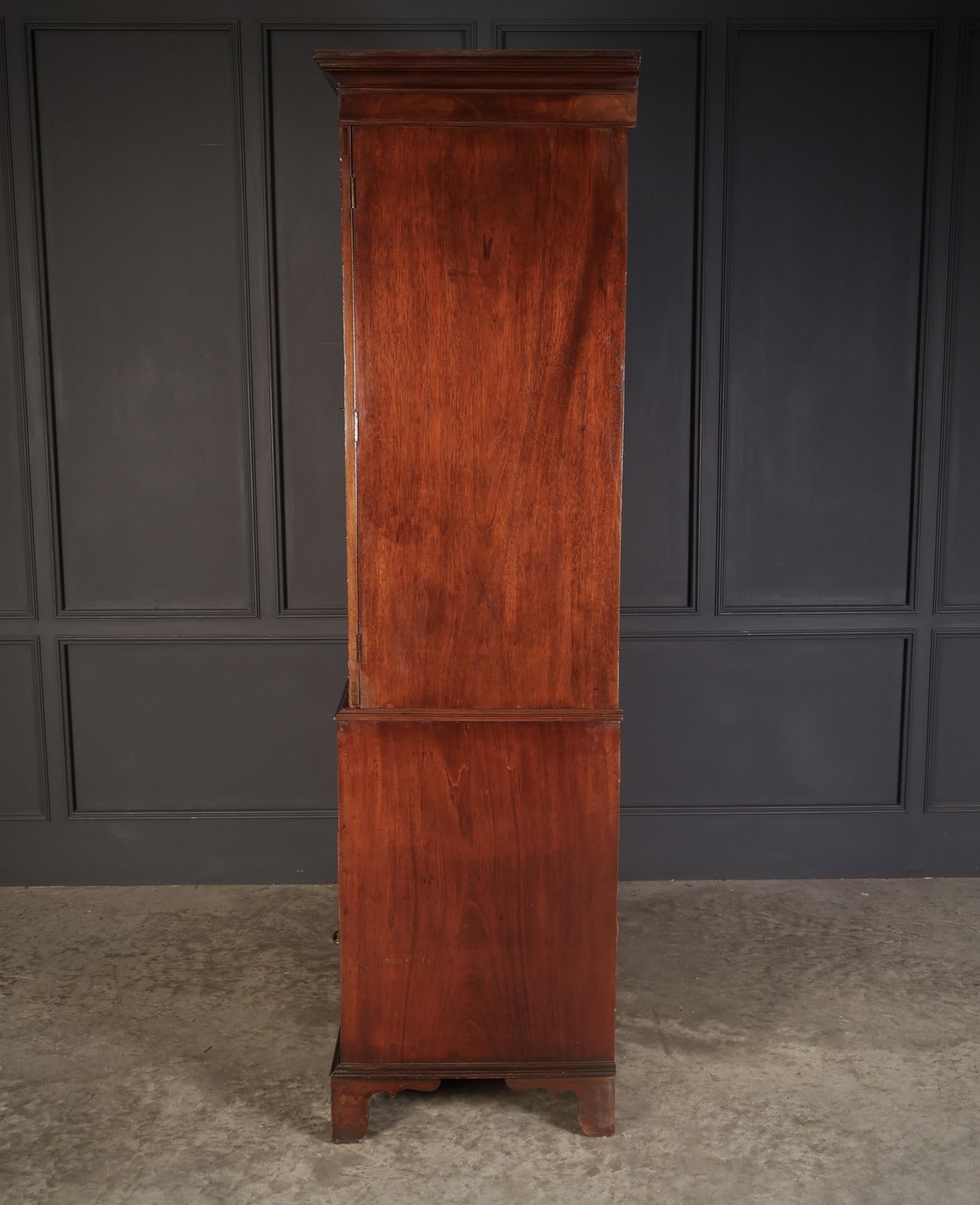 Marquetry Inlaid Mahogany Linen Press photo for sale