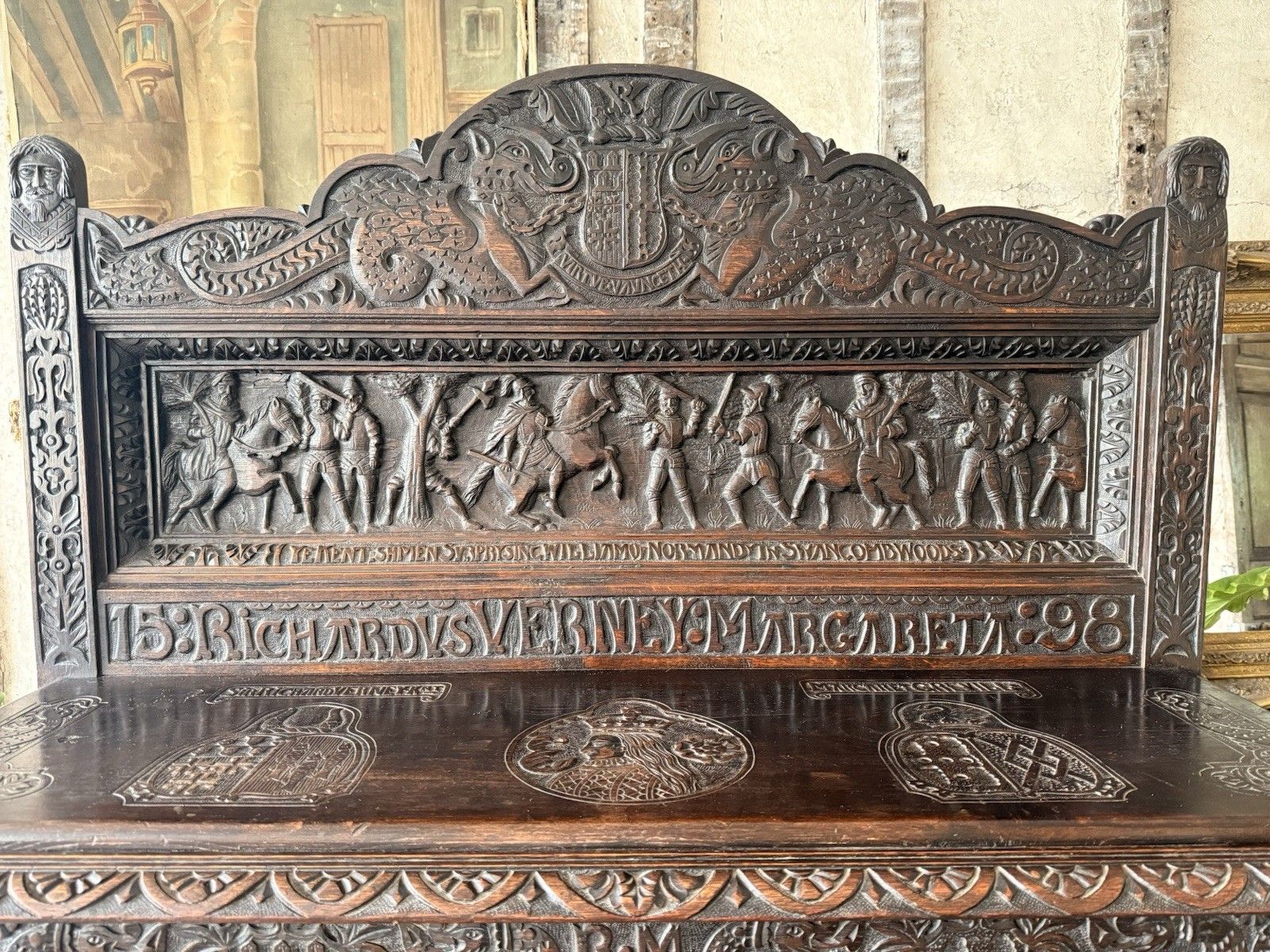 Important Antiquarin  Antique Buffet Dresser Sideboard  George Shaw Engrave 1598 photo buy