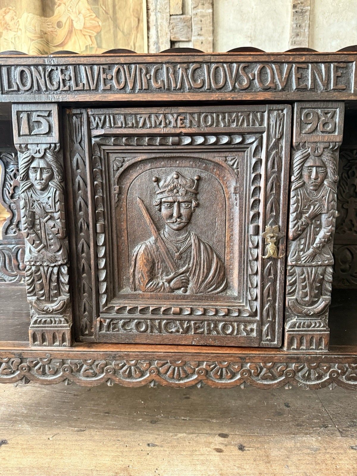 2499.0 Important Antiquarin  Antique Buffet Dresser Sideboard  George Shaw Engrave 1598 photo