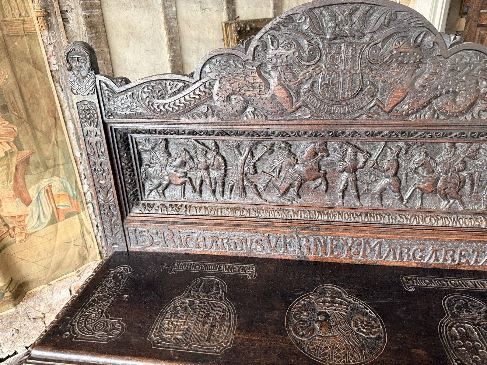 photo vintage Important Antiquarin  Antique Buffet Dresser Sideboard  George Shaw Engrave 1598