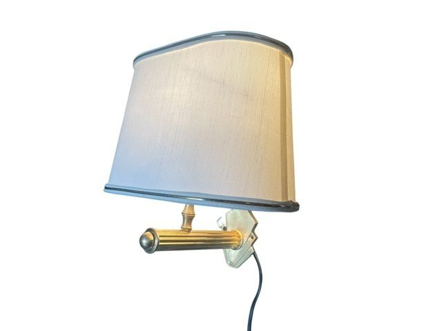 Set Of 12  Brass Wall Sconces With Satin Shades, 1980s photo furniture