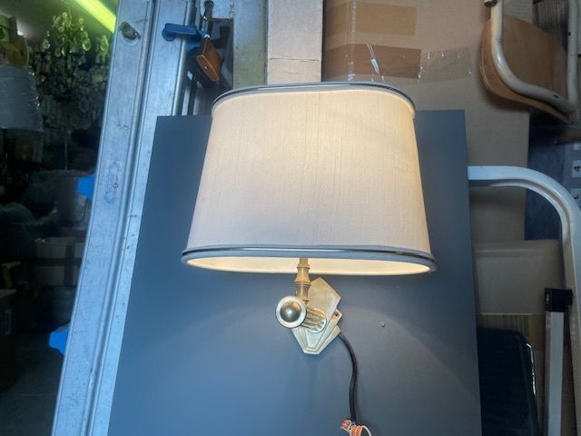 Set Of 12  Brass Wall Sconces With Satin Shades, 1980s photo for sale