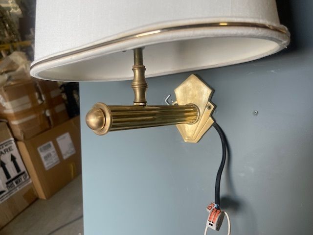 Set Of 12  Brass Wall Sconces With Satin Shades, 1980s photo 1950.0