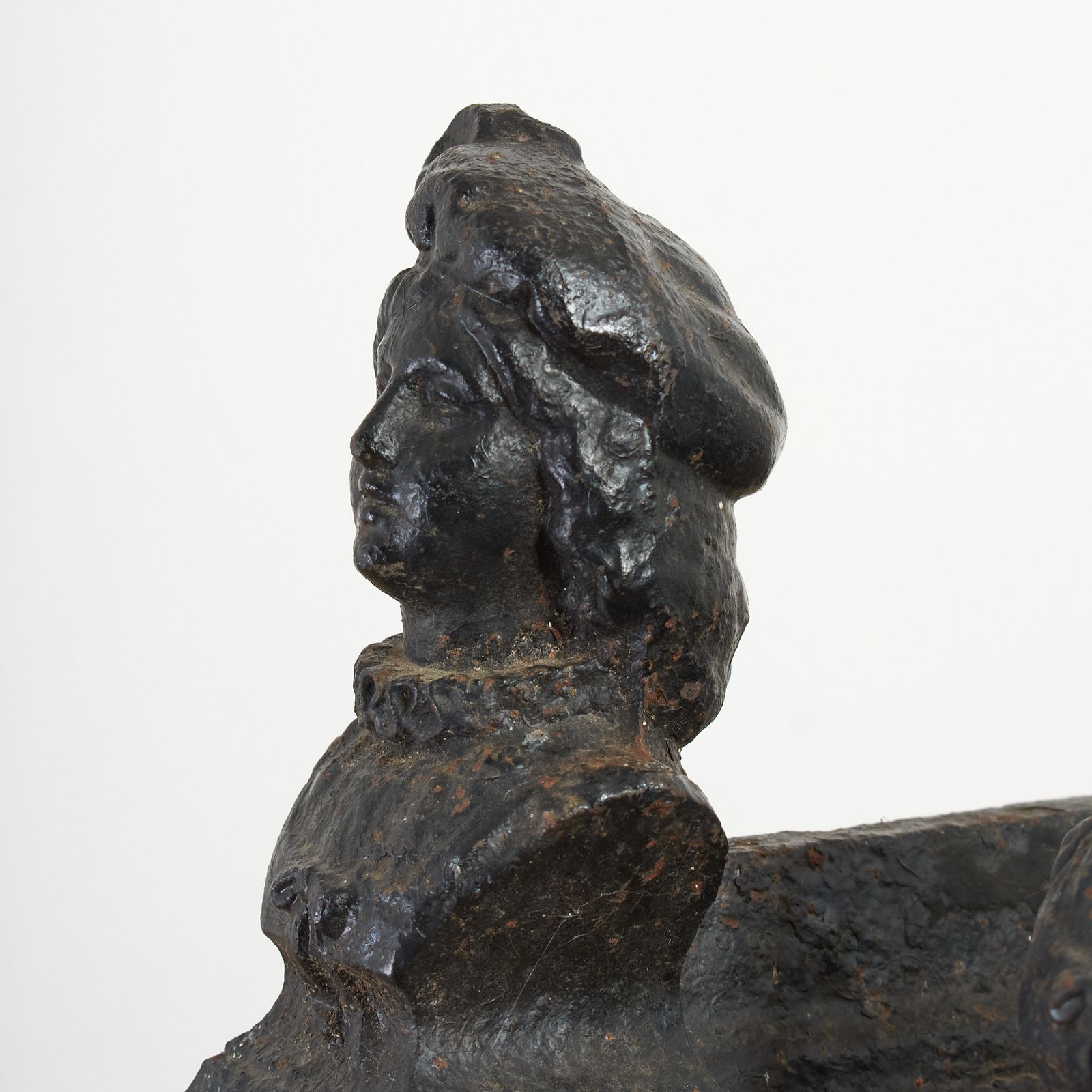 Pair Of French Victorian Iron Fire Dog Andirons – Female photo furniture