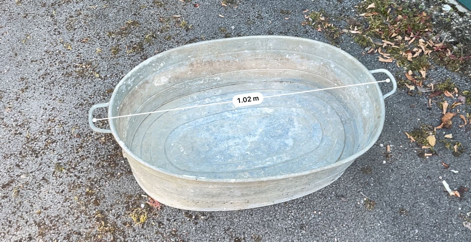 Vintage Galvanised Steel Planters — Set Of 3 photo for sale