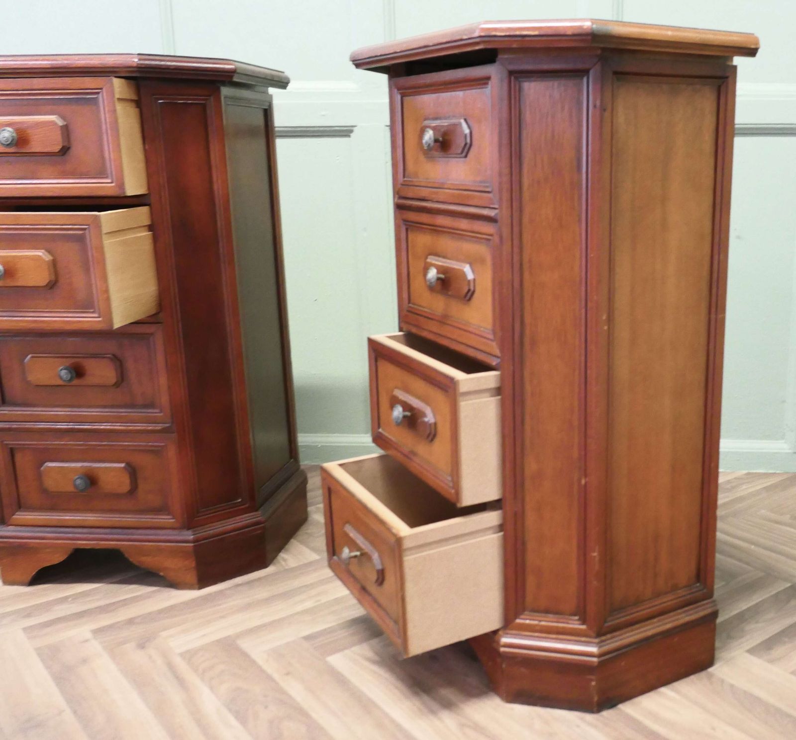 A Pair Of Arts And Crafts Style 4 Drawer Chest Of Drawers, Night Tables photo Furniture