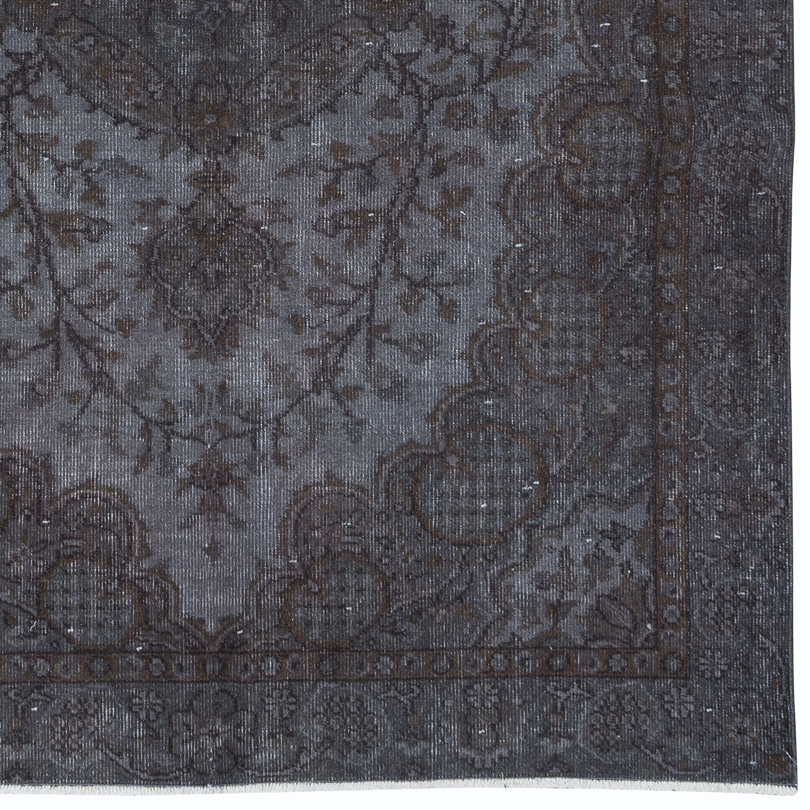 5.4x8.7 Ft Gray Modern Area Rug, Room Size Carpet, Handmade Living Room Carpet photo for sale