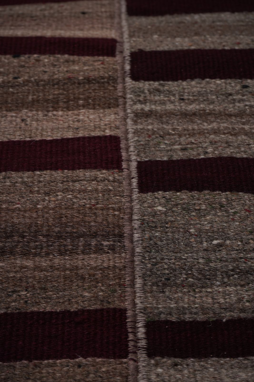 1960s Oversize Bohemian Striped Wool Kilim Rug 9'2'' X 11'4'' photo Textiles