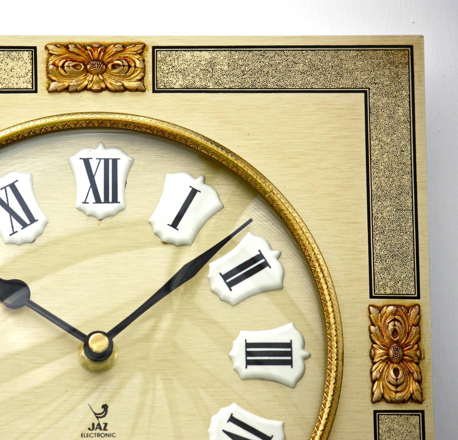 Vintage Jaz Wall Clock   23cm French Metal Retro Mid Century Ornate Gold Clock Gift Off The Wall Clocks photo for sale