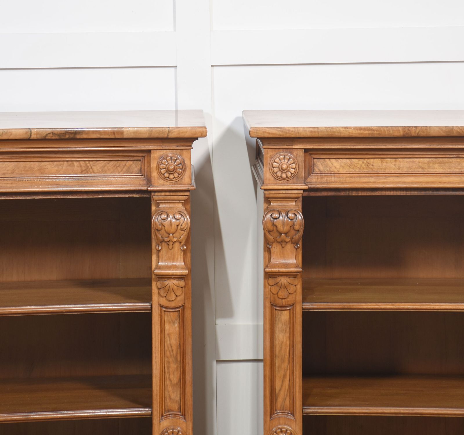 Pair Of 19th Century Walnut Open Bookcases photo furniture