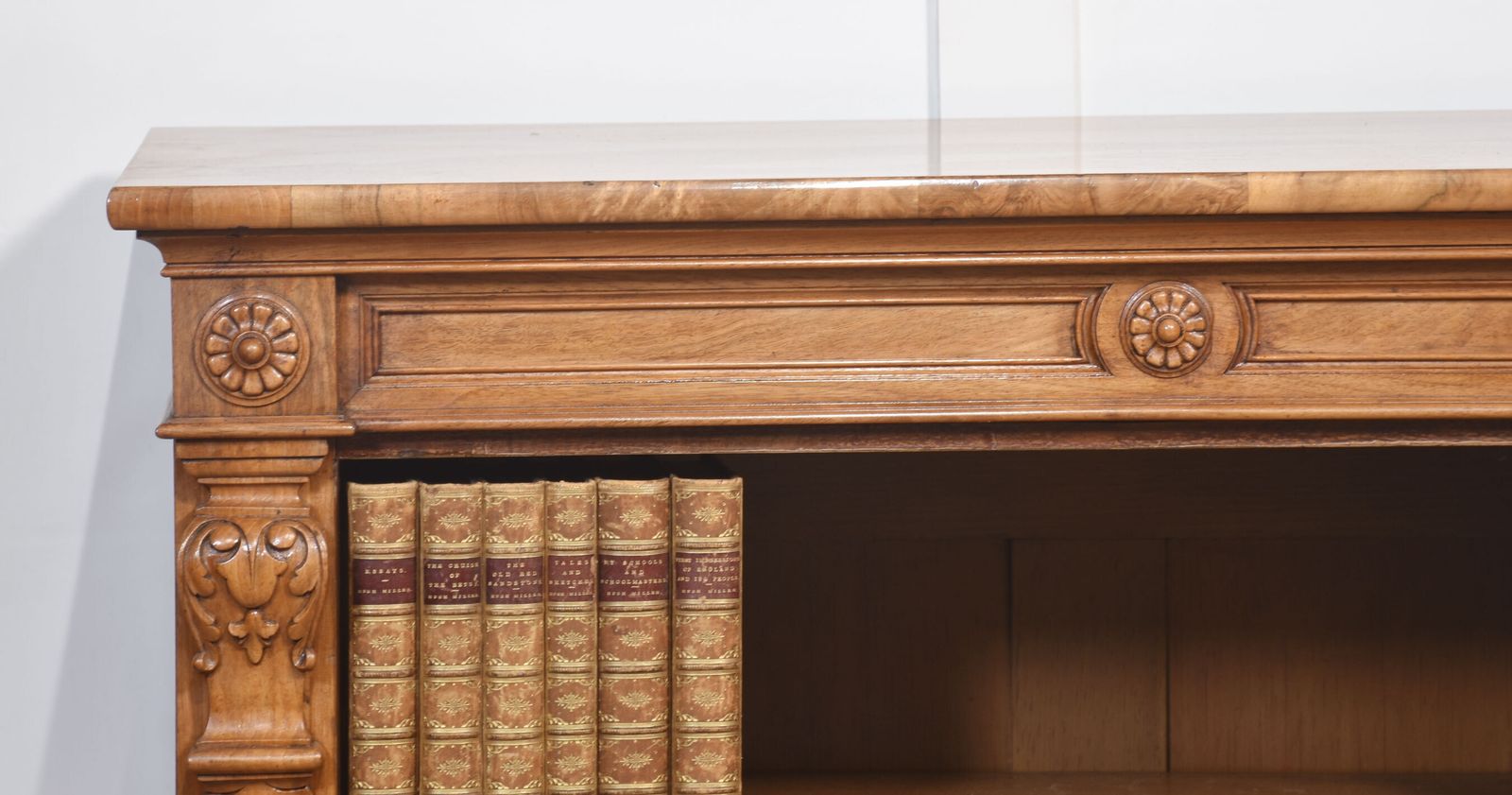 Furniture Pair Of 19th Century Walnut Open Bookcases photo