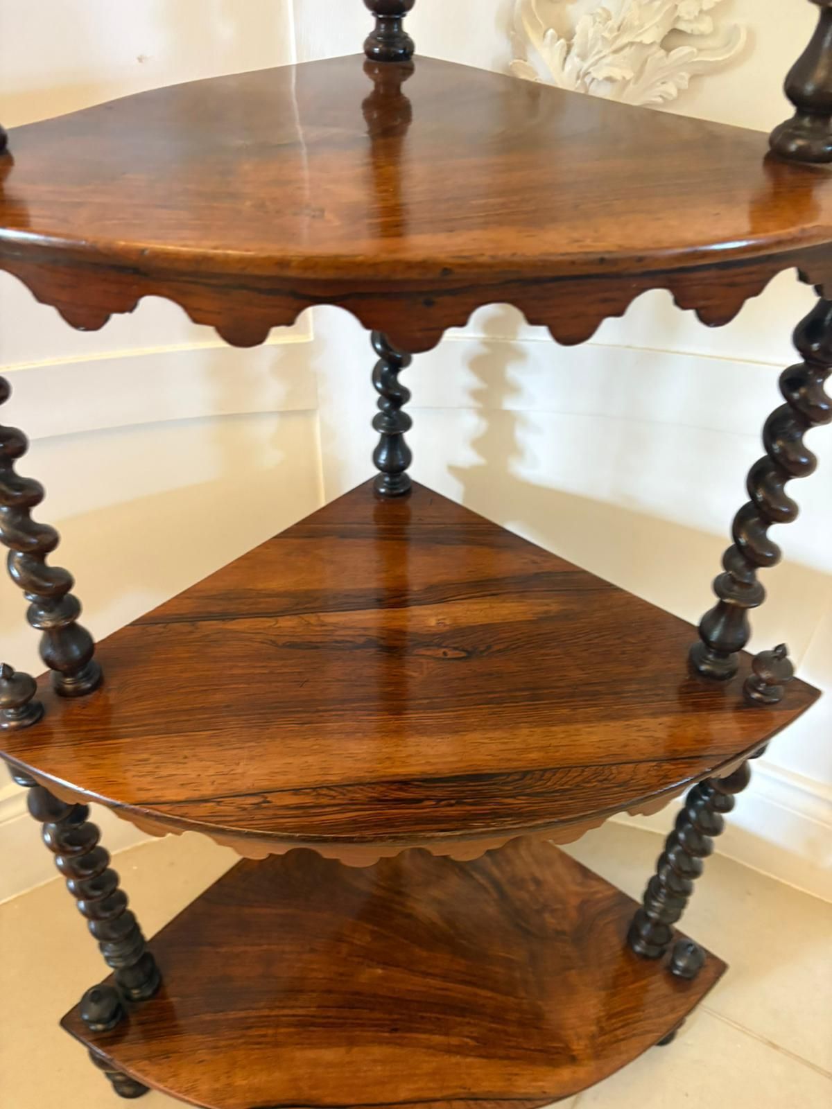 Superb Quality Antique 19th Century 4 Tier Rosewood Corner Whatnot photo 1485.0