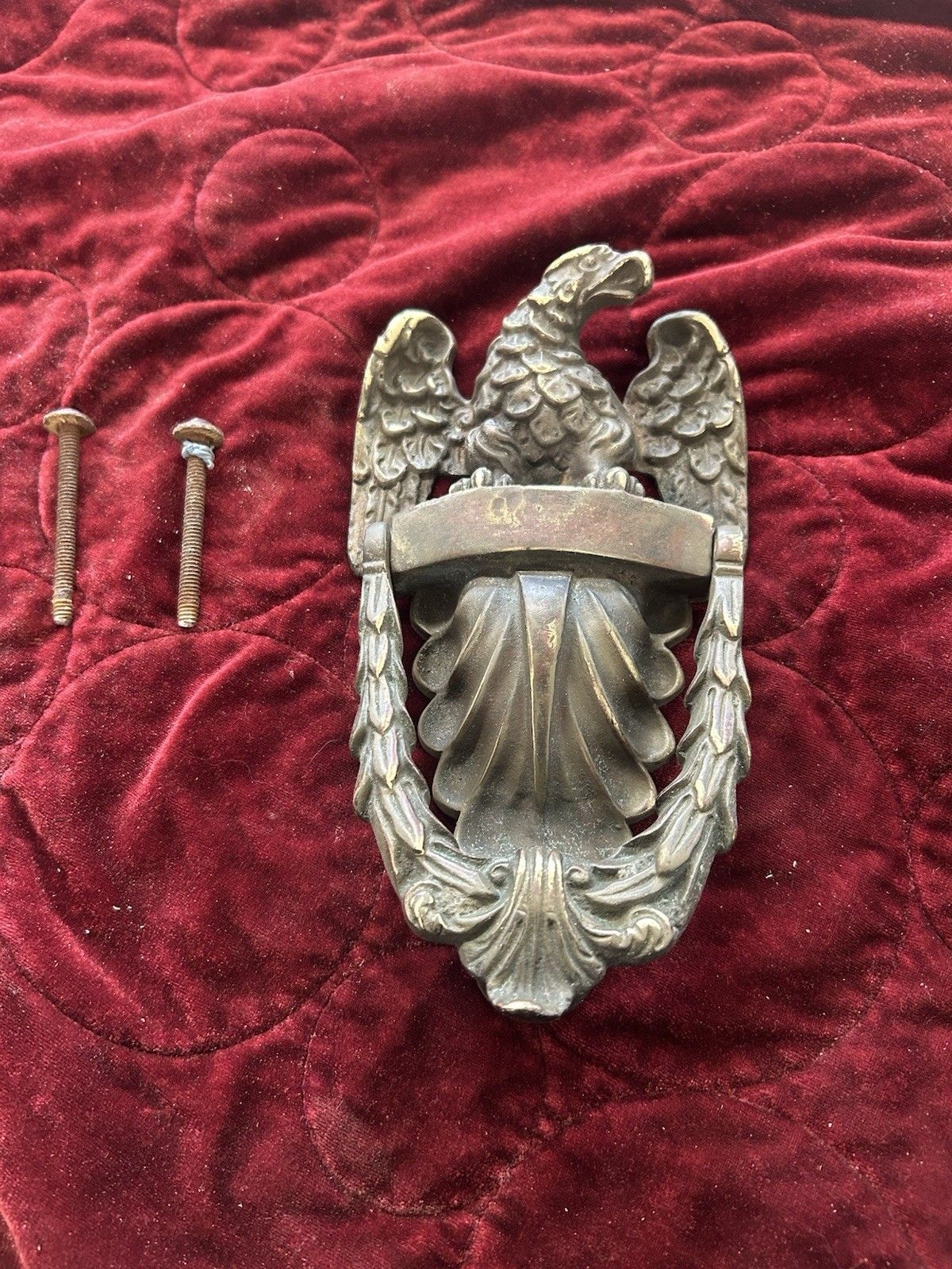 Large Antique Brass Door Knocker Old Period Reclaimed Antique Iron Eagle 1.6kg