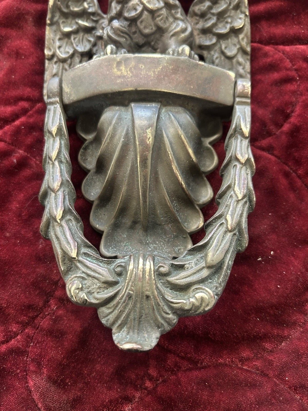 Large Antique Brass Door Knocker Old Period Reclaimed Antique Iron Eagle 1.6kg photo vinterior