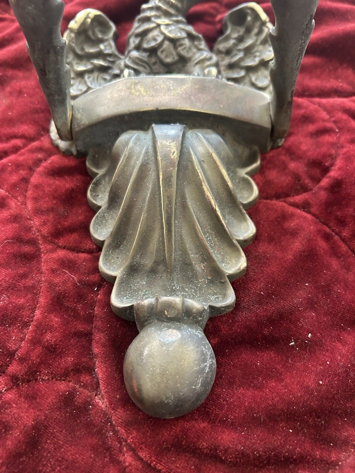 Large Antique Brass Door Knocker Old Period Reclaimed Antique Iron Eagle 1.6kg photo vintage